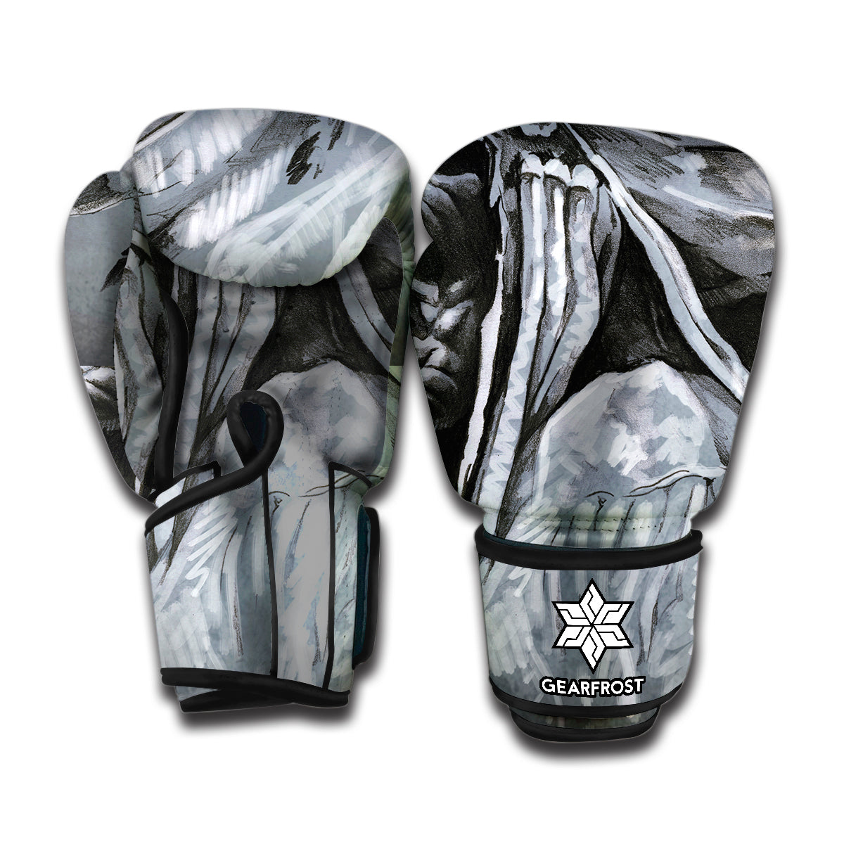 Monochrome Native Indian Portrait Print Boxing Gloves