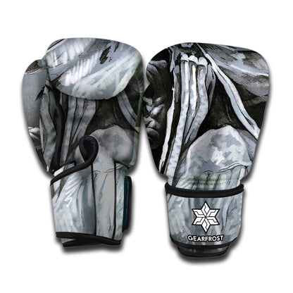 Monochrome Native Indian Portrait Print Boxing Gloves