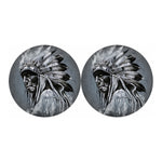 Monochrome Native Indian Portrait Print Car Coasters