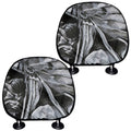 Monochrome Native Indian Portrait Print Car Headrest Covers