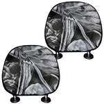 Monochrome Native Indian Portrait Print Car Headrest Covers