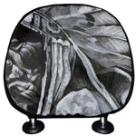 Monochrome Native Indian Portrait Print Car Headrest Covers