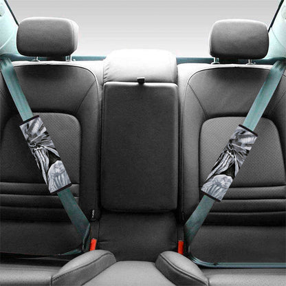 Monochrome Native Indian Portrait Print Car Seat Belt Covers