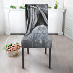 Monochrome Native Indian Portrait Print Dining Chair Slipcover