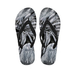 Monochrome Native Indian Portrait Print Flip Flops