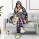 Monochrome Native Indian Portrait Print Hooded Blanket