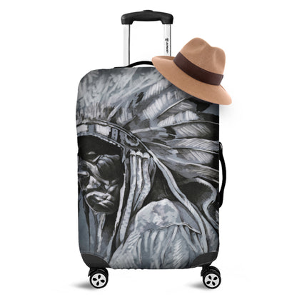 Monochrome Native Indian Portrait Print Luggage Cover