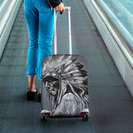 Monochrome Native Indian Portrait Print Luggage Cover