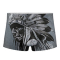 Monochrome Native Indian Portrait Print Men's Boxer Briefs