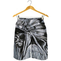 Monochrome Native Indian Portrait Print Men's Shorts
