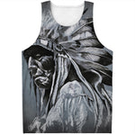 Monochrome Native Indian Portrait Print Men's Tank Top