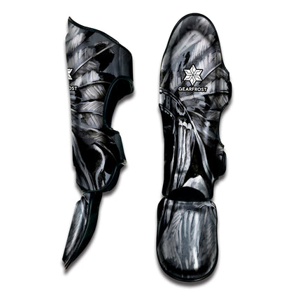 Monochrome Native Indian Portrait Print Muay Thai Shin Guard