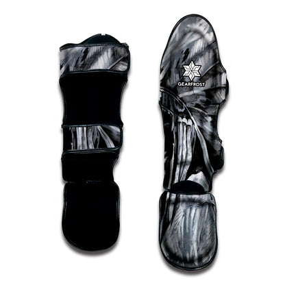 Monochrome Native Indian Portrait Print Muay Thai Shin Guard