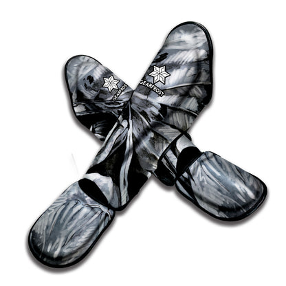 Monochrome Native Indian Portrait Print Muay Thai Shin Guard