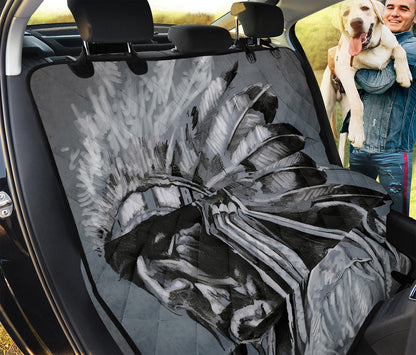 Monochrome Native Indian Portrait Print Pet Car Back Seat Cover