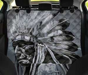 Monochrome Native Indian Portrait Print Pet Car Back Seat Cover