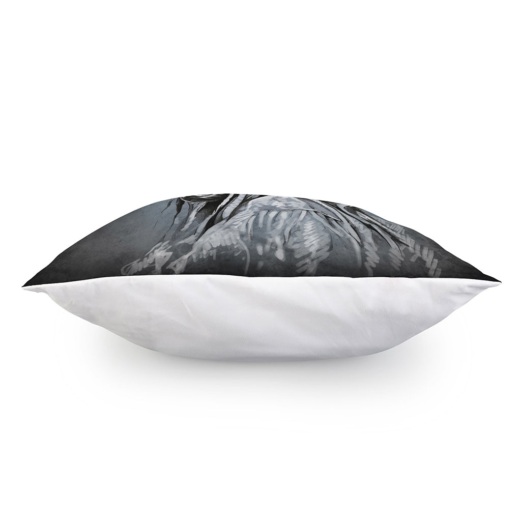 Monochrome Native Indian Portrait Print Pillow Cover