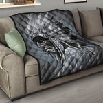 Monochrome Native Indian Portrait Print Quilt