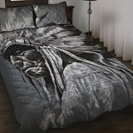 Monochrome Native Indian Portrait Print Quilt Bed Set