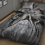 Monochrome Native Indian Portrait Print Quilt Bed Set