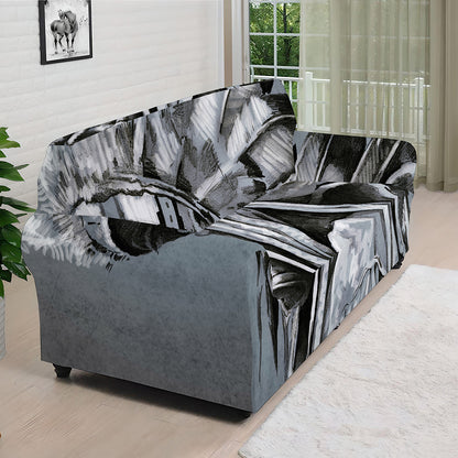 Monochrome Native Indian Portrait Print Sofa Cover