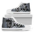 Monochrome Native Indian Portrait Print White High Top Sneakers