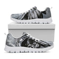 Monochrome Native Indian Portrait Print White Running Shoes