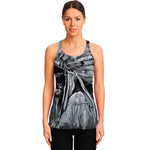 Monochrome Native Indian Portrait Print Women's Racerback Tank Top