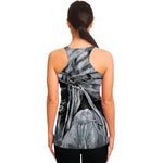 Monochrome Native Indian Portrait Print Women's Racerback Tank Top