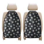 Monochrome Plumeria Pattern Print Car Seat Organizers