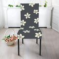 Monochrome Plumeria Pattern Print Dining Chair Slipcover