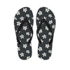 Monochrome Plumeria Pattern Print Flip Flops