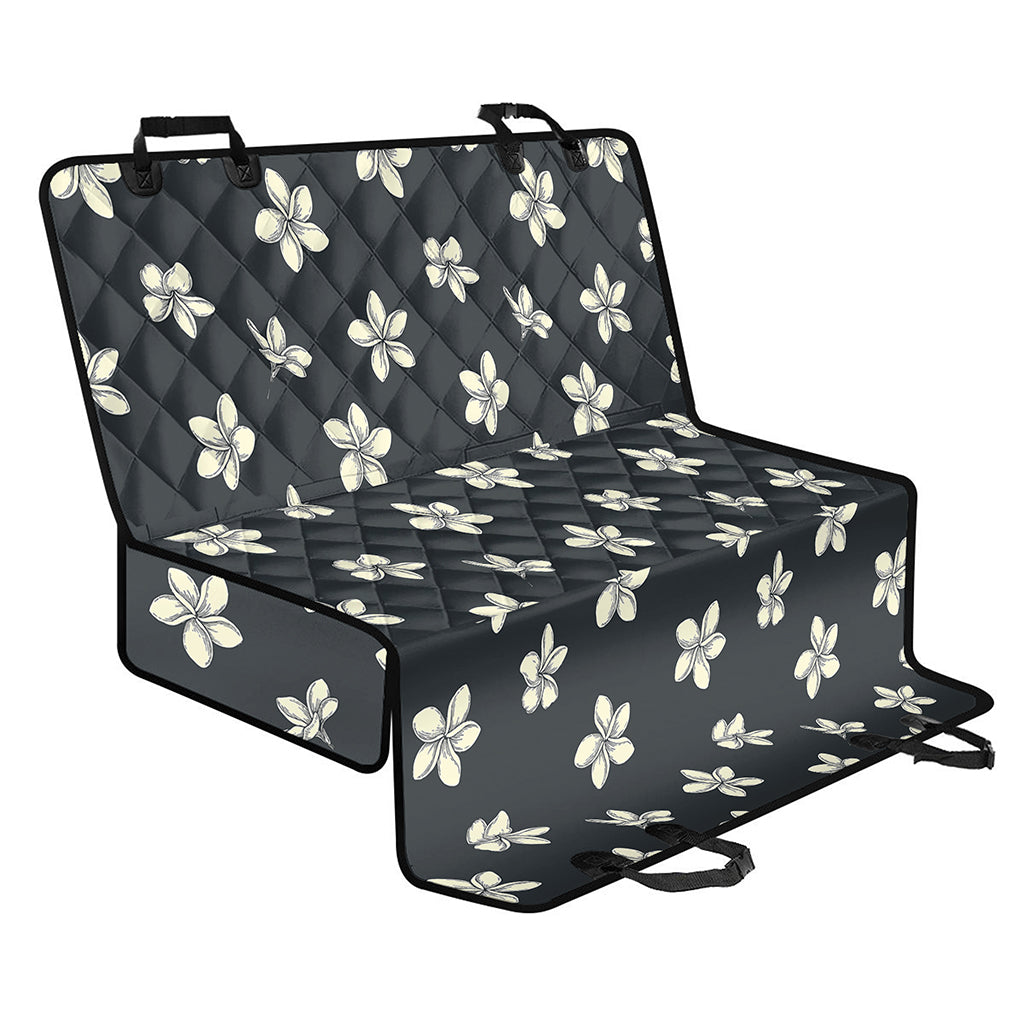 Monochrome Plumeria Pattern Print Pet Car Back Seat Cover