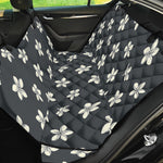 Monochrome Plumeria Pattern Print Pet Car Back Seat Cover