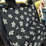 Monochrome Plumeria Pattern Print Pet Car Back Seat Cover