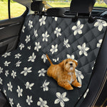 Monochrome Plumeria Pattern Print Pet Car Back Seat Cover