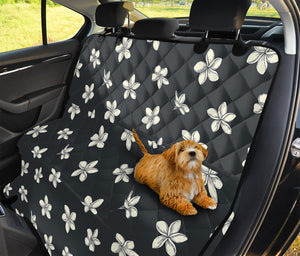 Monochrome Plumeria Pattern Print Pet Car Back Seat Cover