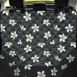 Monochrome Plumeria Pattern Print Pet Car Back Seat Cover