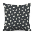 Monochrome Plumeria Pattern Print Pillow Cover