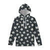 Monochrome Plumeria Pattern Print Pullover Hoodie