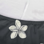 Monochrome Plumeria Pattern Print Sofa Cover