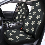 Monochrome Plumeria Pattern Print Universal Fit Car Seat Covers