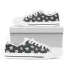 Monochrome Plumeria Pattern Print White Low Top Shoes