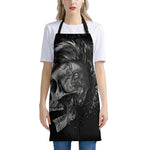 Monochrome Punk Skull Print Apron