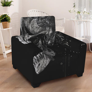 Monochrome Punk Skull Print Armchair Slipcover