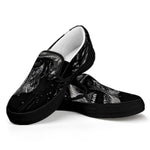 Monochrome Punk Skull Print Black Slip On Shoes