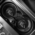 Monochrome Punk Skull Print Car Coasters