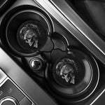 Monochrome Punk Skull Print Car Coasters