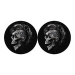 Monochrome Punk Skull Print Car Coasters