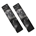 Monochrome Punk Skull Print Car Seat Belt Covers